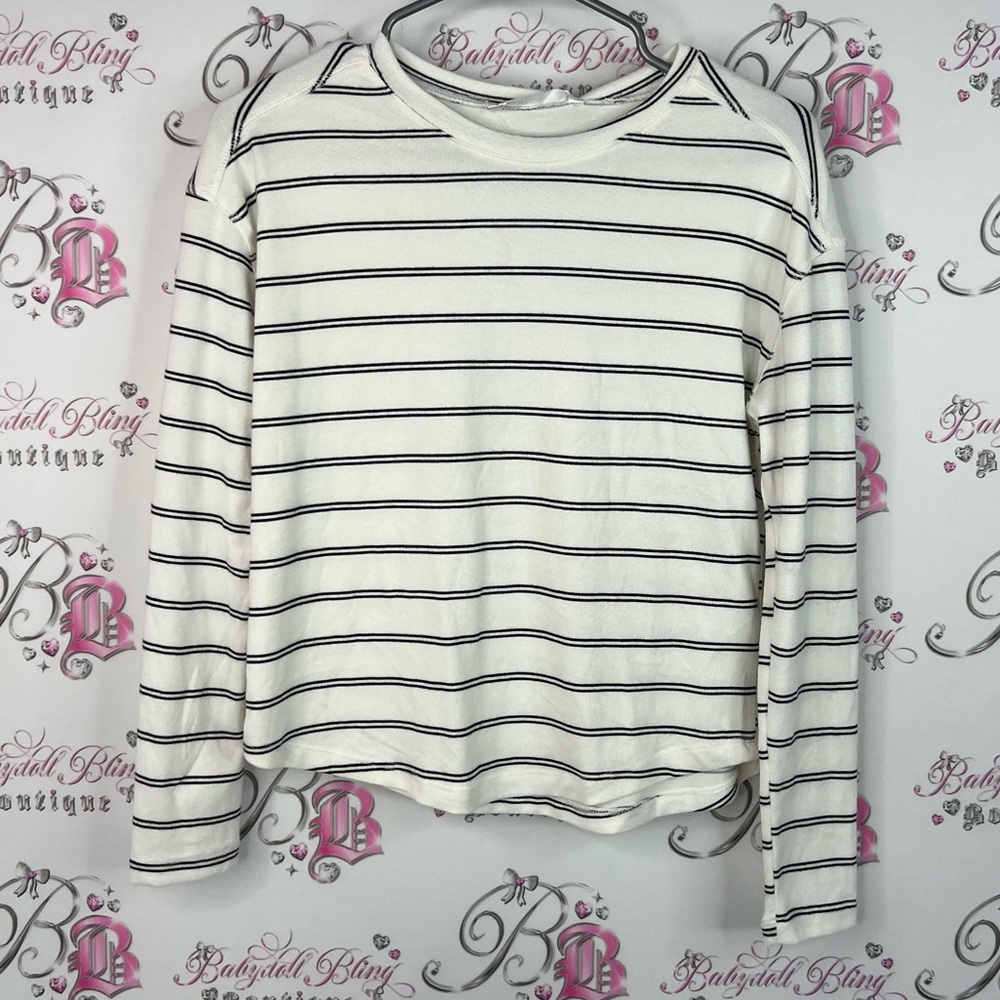 Urban kids top long sleeve NWT Striped White and Black Women's Top